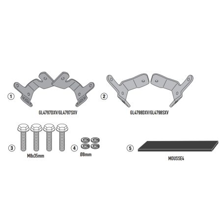 Kiegészítő szett PX1192 oldaldoboz tartóhoz HONDA NC 750 X (21-25) - GIVI 1192KITPX