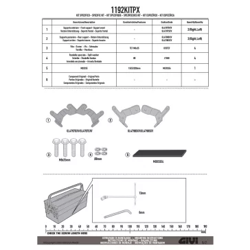   Kiegészítő szett PX1192 oldaldoboz tartóhoz HONDA NC 750 X (2021-2026) - GIVI 1192KITPX