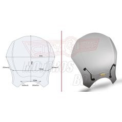  Plexi-szélvédő Benelli Leoncino/Trail 500 (17-24) / Honda CMX 500 Rebel (2017-2019) / Honda CMX 500 Rebel (2021-2023) / Moto Guzzi V7 III Stone / Special (2017-2020) GIVI