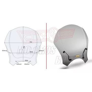   Plexi-szélvédő Benelli Leoncino/Trail 500 (17-25) / Honda CMX 500 Rebel (2017-2019) / Honda CMX 500 Rebel (2021-2023) / Moto Guzzi V7 III Stone / Special (2017-2020) GIVI