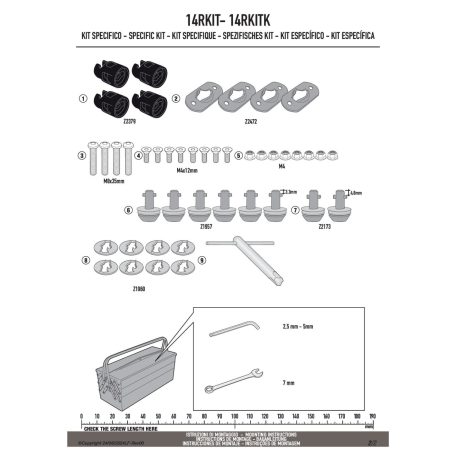 Gyorskioldó rögzítő készlet oldaldoboz tartókhoz 14RKIT