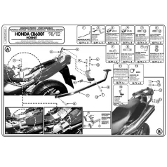 Csomagtartó alap Honda Hornet 600/S (CB600F) (98-02) GIVI