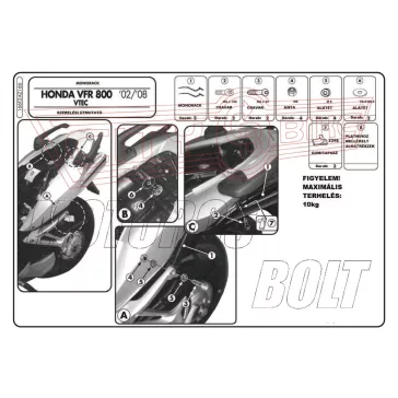 Csomagtartó alap Honda VFR 800 VTECH (02-11) GIVI