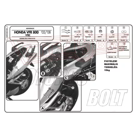 Csomagtartó alap Honda VFR 800 VTECH (02-11) GIVI