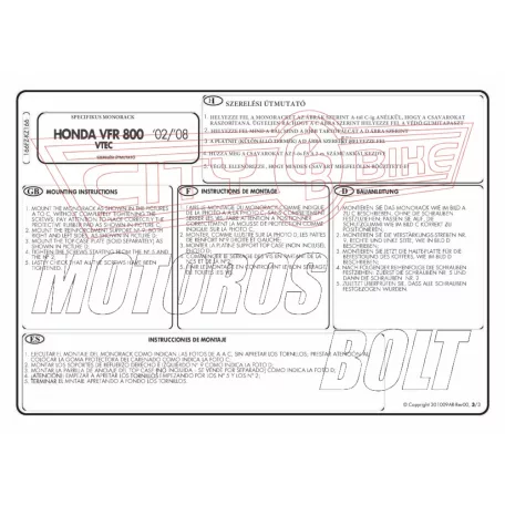 Csomagtartó alap Honda VFR 800 VTECH (02-11) GIVI