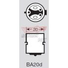 Izzó 12V 35/35W BA20D YAMAHA gyári