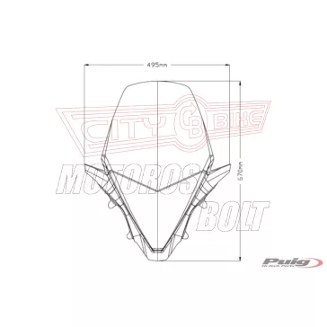   Plexi-szélvédő HONDA PCX 125 (2021-2024) erősen sötétített PUIG