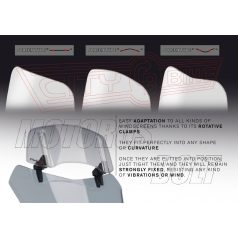   Puig 20764 szélvédő magasító / víztiszta – Állítható dőlésszög és magasság, 300×130 mm, fúrás nélkül felszerelhető