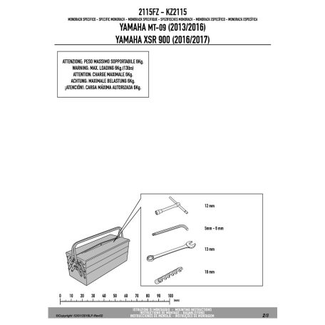 Csomagtartó alap YAMAHA MT-09 (13-16) / Yamaha XSR 900 (2016-2018) GIVI