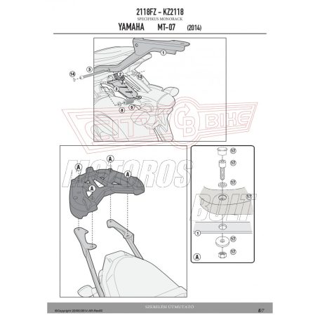 Csomagtartó alap YAMAHA MT-07 (14-17) GIVI