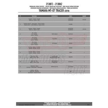   Csomagtartó alap Yamaha MT-07 Tracer (2016-2019) / Tracer 700 (2020-2024) GIVI