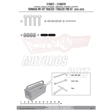   Kiegészítő szett oldaltartóhoz YAMAHA MT-07 Tracer (2016-2019), YAMAHA Tracer 700 (2020-2024) GIVI