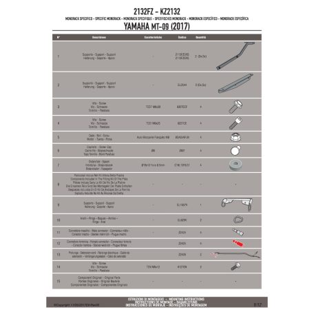 Csomagtartó alap Yamaha XSR 700 (2016-2018) GIVI
