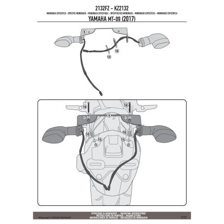 Csomagtartó alap Yamaha XSR 700 (2016-2018) GIVI