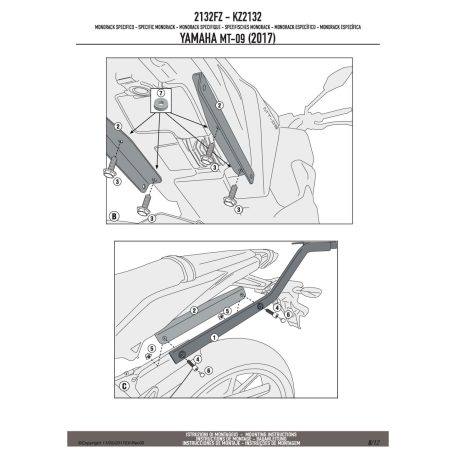 Csomagtartó alap Yamaha XSR 700 (2016-2018) GIVI