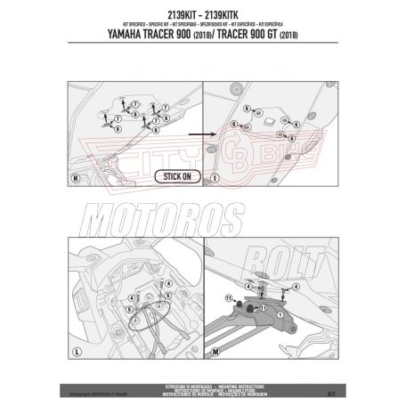 Kiegészítő szett oldaldoboz tartóhoz Yamaha Tracer 900 / Tracer 900 GT (2018-2019) GIVI