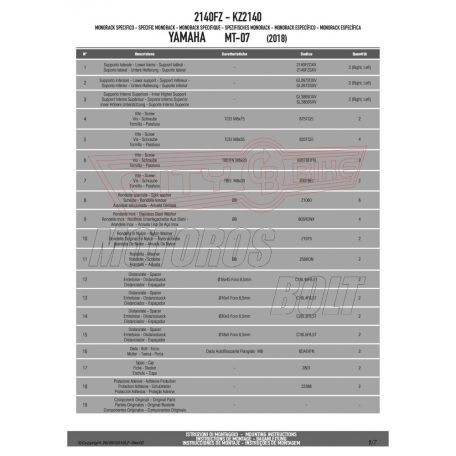 Csomagtartó alap YAMAHA MT-07 (2018-2023)(21-24) GIVI