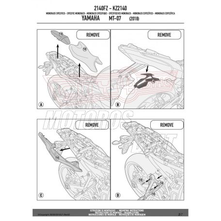 Csomagtartó alap YAMAHA MT-07 (2018-2023)(21-24) GIVI