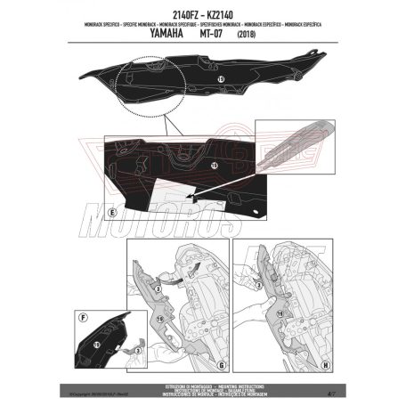 Csomagtartó alap YAMAHA MT-07 (2018-2023)(21-24) GIVI