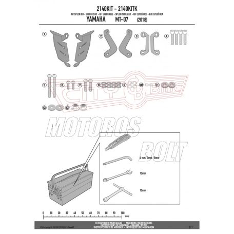 Kiegészítő szett oldaldoboz tartóhoz YAMAHA MT-07 (2018-2020) / YAMAHA MT-07 (2021-2024) GIVI