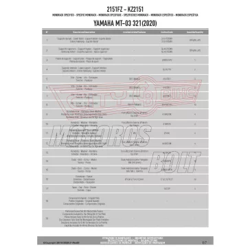 Csomagtartó alap YAMAHA MT-03 321 (2020-2026) GIVI