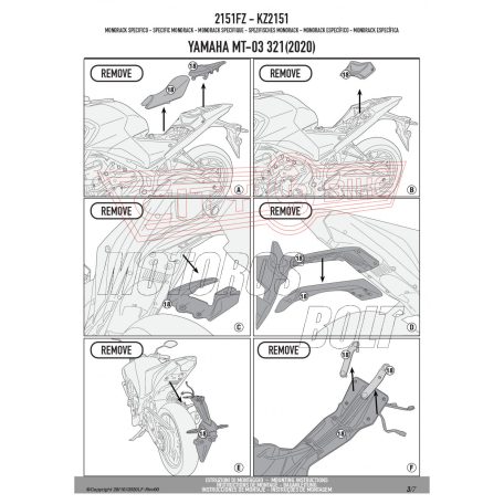 Csomagtartó alap YAMAHA MT-03 321 (2020-2024) GIVI