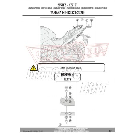 Csomagtartó alap YAMAHA MT-03 321 (2020-2024) GIVI