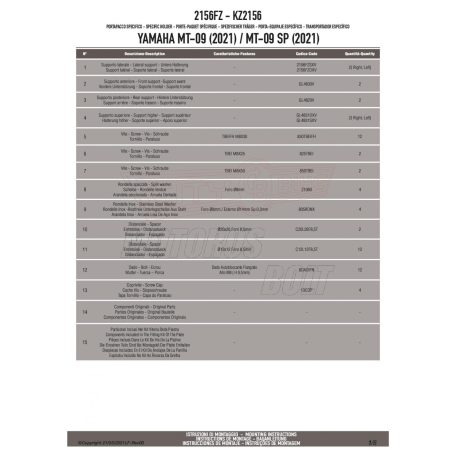 Csomagtartó kar YAMAHA MT-09 (21-23) GIVI