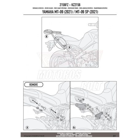 Csomagtartó alap YAMAHA MT-09 (21-23) GIVI