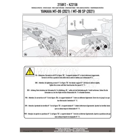 Csomagtartó alap YAMAHA MT-09 (21-23) GIVI
