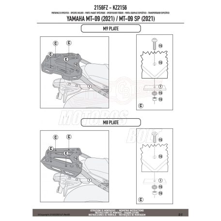 Csomagtartó alap YAMAHA MT-09 (21-23) GIVI