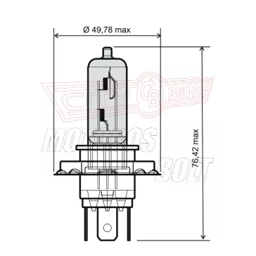 Izzó 12V 60/55W H4 RMS E jeles