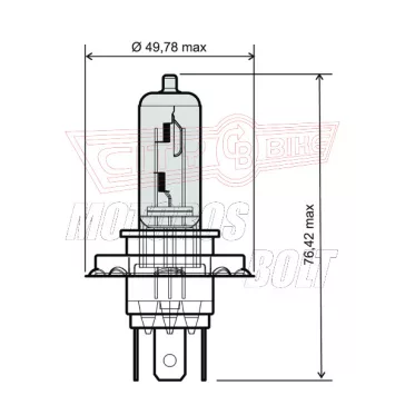 Izzó 12V 35/35W H4 RMS E-jeles