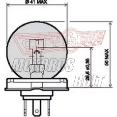 Izzó 12V 45/40W P45T RMS