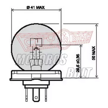 Izzó 12V 45/40W P45T RMS