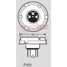 Izzó 12V 45/40W P45T RMS