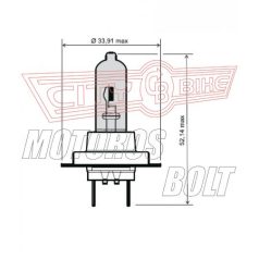 Izzó 12V 55W H7 halogén kék RMS
