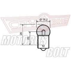 Izzó 12V 10W BA15S sárga RMS