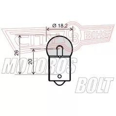 Izzó 12V 5W BA15S RMS