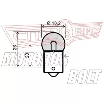 Izzó 12V 5W BA15S RMS