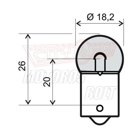 Izzó 12V 10W BA15S RMS