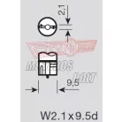 Izzó 12V 3W T10 üvegfoglalat RMS W2,1x9,5d
