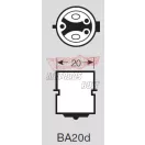 Izzó 12V 25/25W BA20D (Germany)