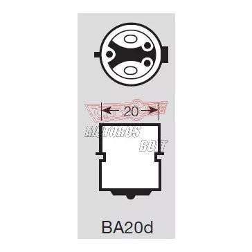 Izzó 12V 35/35W BA20D halogén kék RMS