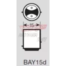 Izzó 12V 21/5W BAY15D RMS