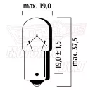 Izzó 12V 10W BAU15S 130fok sárga FLOSSER