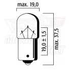 Izzó 12V 10W BAU15S 130fok sárga FLOSSER