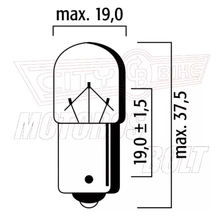 Izzó 12V 10W BAU15S 130fok sárga FLOSSER