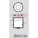 Izzó 12V 21W BAU15S 130fok sárga RMS