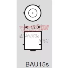 Izzó 12V 21W BAU15S 130fok sárga RMS